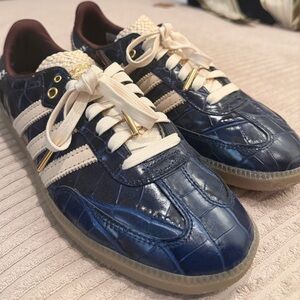 ADIDAS X WALES BONNER COLLEGIATE NAVY CROC SNEAKERS MENS US SIZE 8 / UK SIZE 7.5